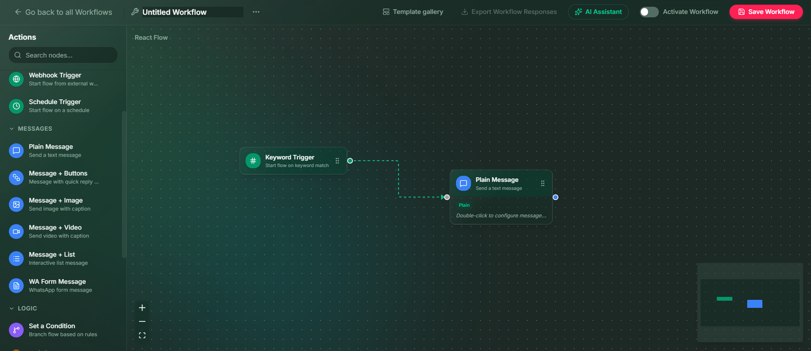 Infoflow visual workflow builder